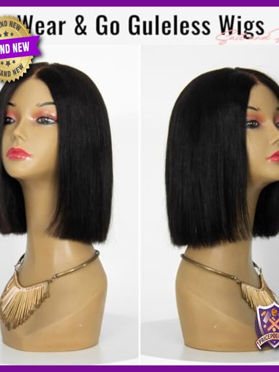 Glueless Human Hair Bob Wig 10 Inch Brazilian Virgin Hair HD Lace Closure main image 4